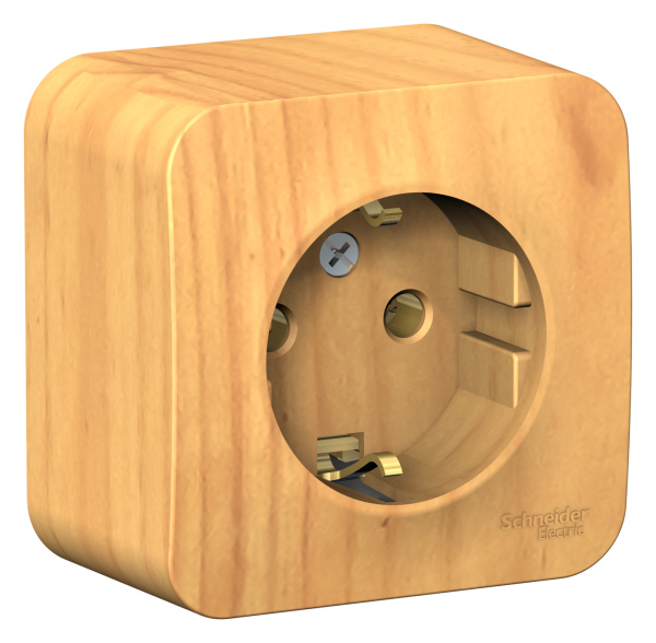 Купить Systeme Electric Blanca наруж Ясень Розетка с/з без шторок 16А, 250В, изолир. пластина