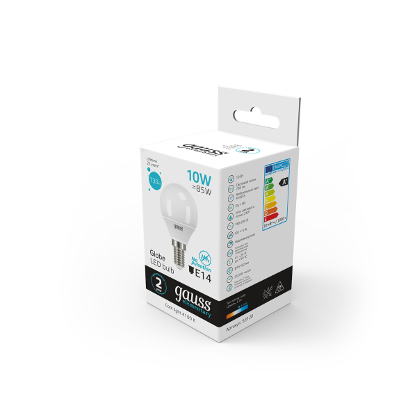 Купить Gauss Лампа Elementary Шар 10W 730lm 4100K Е14 LED 53120