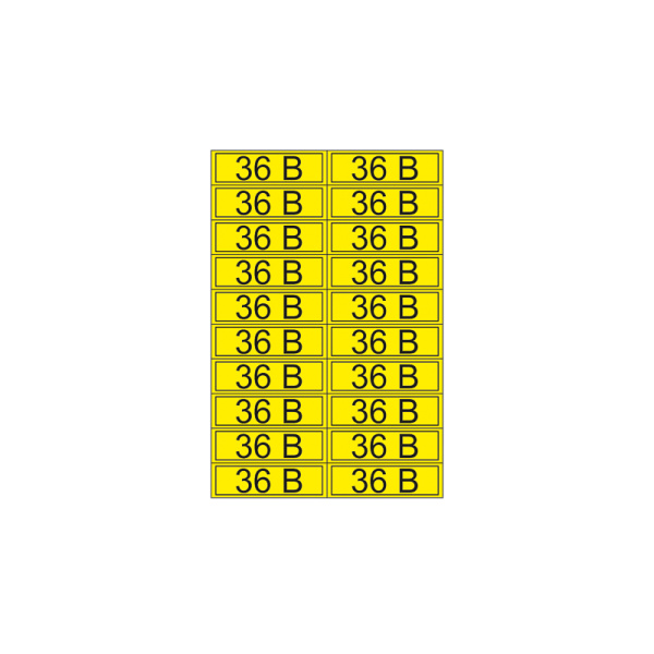Наклейка знак электробезопасности «36 В» 15х50 мм (20шт на листе) Rexant 56-0009-1