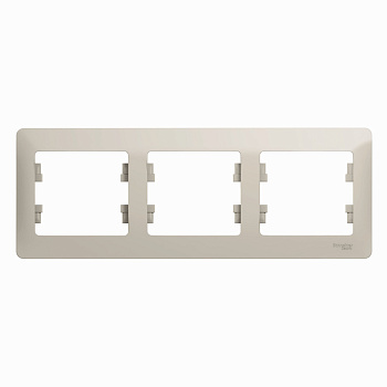 Systeme Electric Glossa Молочный Рамка 3-ая, горизонтальная