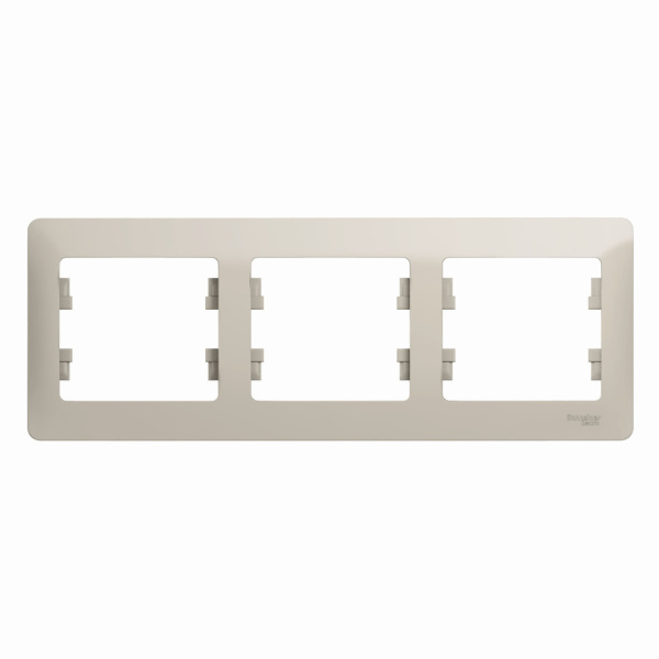 Systeme Electric Glossa Молочный Рамка 3-ая, горизонтальная