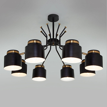 Eurosvet Потолочная люстра с металлическими плафонами 70133/8 черный a057400