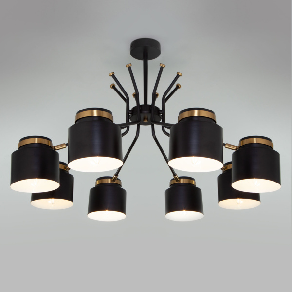 Eurosvet Потолочная люстра с металлическими плафонами 70133/8 черный a057400