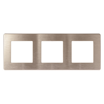 ЭРА Рамка для розеток и выключателей Серия 12 12-5103-04 на 3 поста, Сатин, шампань