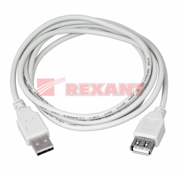 Купить Шнур USB-А (male) - USB-A (female) 5M Rexant 18-1117