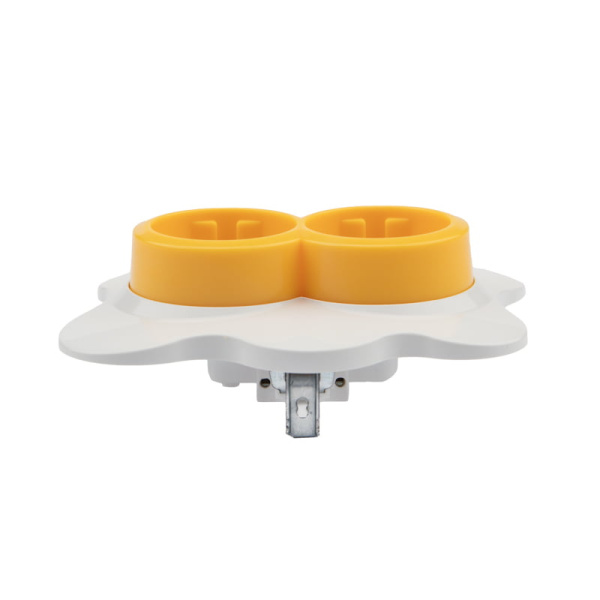 Купить Kranz Розетка двойная HAPPY с/у, с заземлением и защитными шторками Яичница, желтая/белая KR-78-0632