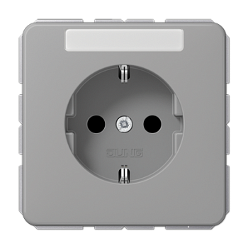 JUNG SCHUKO®-розетка 16 A / 250 B ~ с полем для надписи, серая CD1521BFNAGR