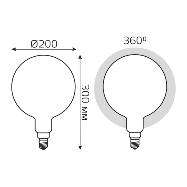 Купить Gauss Лампа Filament G200 14W 1170lm 4100К Е27 milky диммируемая LED 153202214-D
