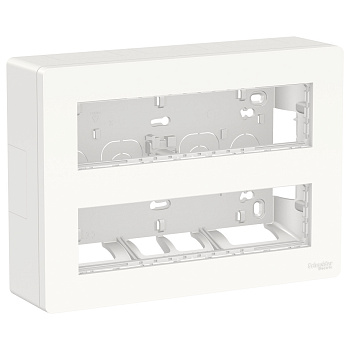 SE Unica System+ Блок открытой установки 2х4 антибактериальный NU121820