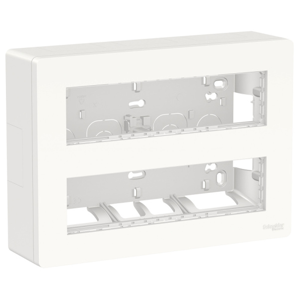 SE Unica System+ Блок открытой установки 2х4 антибактериальный NU121820