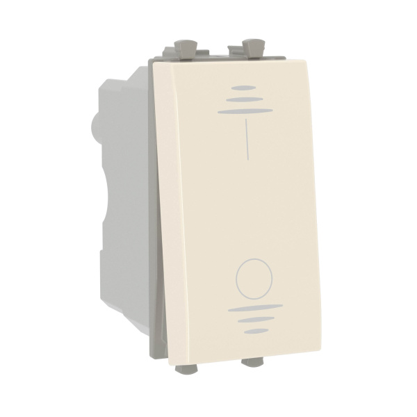 Купить DKC Выключатель двухполюсный одноклавишный модульный, "Avanti", "Ванильная дымка", 1 модуль