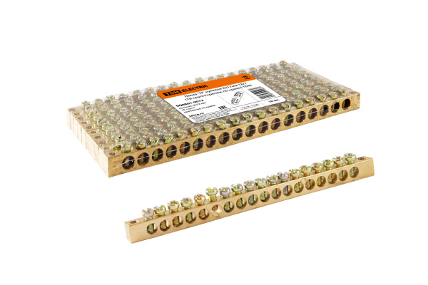 TDM Шина "N" нулевая 8x12мм 18/2 (18 групп/крепеж по краям) SQ0801-0072