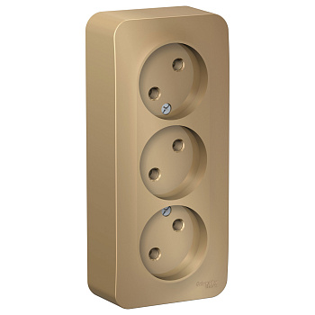 Systeme Electric Blanca наруж Титан Розетка 3-ая б/з без шторок 16А, 250В, изолир. пластина