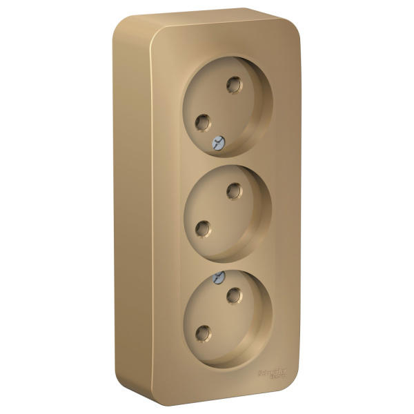 Systeme Electric Blanca наруж Титан Розетка 3-ая б/з без шторок 16А, 250В, изолир. пластина