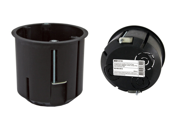 TDM Установочная коробка СП D73х73мм, углубленная, саморезы,  метал. лапки, IP20, инд. штрихкод, SQ1403-0910