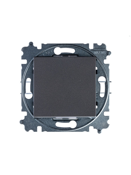 Купить ABB EPJ Levit сталь / дымчатый чёрный Выключатель кнопочный 1-клавишный 2CHH599145A6069