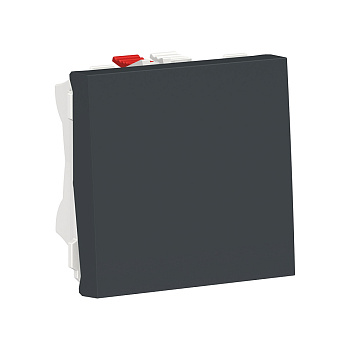 SE Unica Modular Антрацит Переключатель 1-клавишный, сх. 6, 10 AX, 250В, 2 модуля NU320354