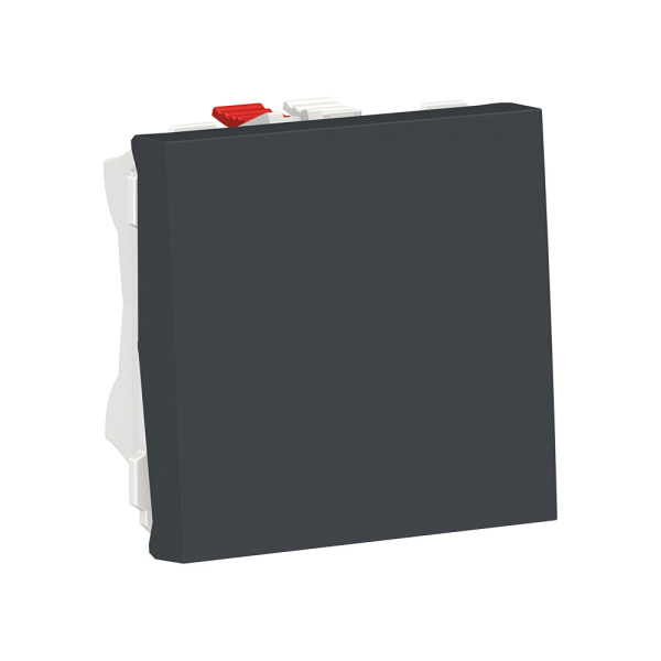 SE Unica Modular Антрацит Переключатель 1-клавишный, сх. 6, 10 AX, 250В, 2 модуля NU320354