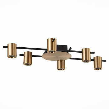 SL1207.402.06 Светильник потолочный ST-Luce Черный/Латунь GU10 6*7W