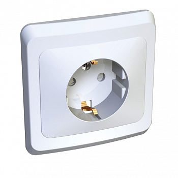 Systeme Electric Этюд Бел Розетка 1-ая с/з с защитными шторками