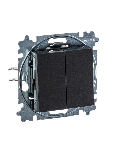 Купить ABB EPJ Levit антрацит / дымчатый чёрный Переключатель 2-клавишный 2CHH595245A6063