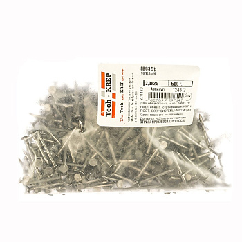 Tech-Krep Гвоздь толевый 2,0х25 (500 г) - пакет 124612
