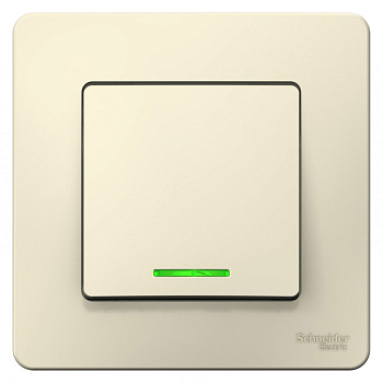 Systeme Electric Blanca внутр Молочный Выключатель 1-клавишный с подсветкой, 6А, 250B