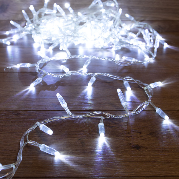 NEON-NIGHT Гирлянда «Кластер» 10 м, прозрачный ПВХ IP65, 200 LED, белый, соединяется 303-635