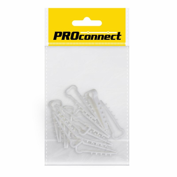PROconnect Дюбель-хомут 5-10, белый, прямоугольный, 10 шт. 07-4611-9 PROconnect Дюбель-хомут 5-10, белый, прямоугольный, 10 шт. 07-4611-9