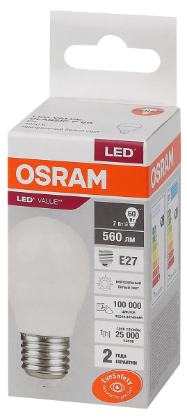 Купить Osram LVCLP60 7SW/840 230V E27 10X1 4058075579835