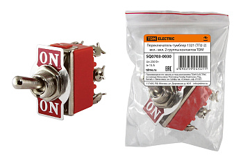 TDM Переключатель-тумблер 1321 (ТП2-2) вкл.- вкл. 2 группы контактов SQ0703-0030