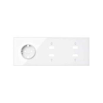 Simon 100 Белый глянец Кит 3 поста, фронт. Накладка на 1 розетку Schuko + 2 розетки HDMI + 2 розетки USB 10020305-130