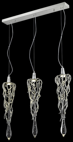 Wertmark WE186.03.203 Светильник подвесной Матовый никель/Прозрачный GU10 3*40W