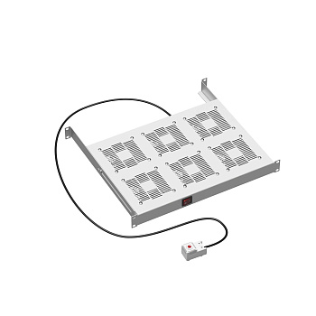 DKC 19" Вентиляторный модуль 6 вентиляторов с термостатом для 19" IT-корпусов ДКС серии STI/CQE, RAL7035