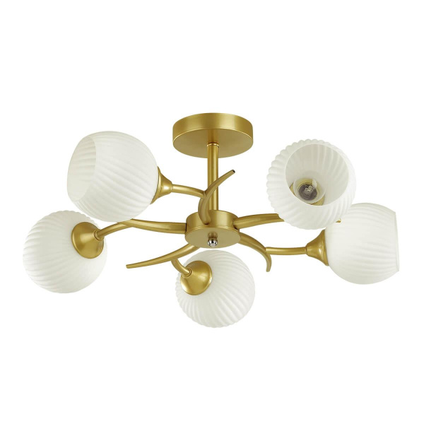 Купить Lumion 4545/5C COMFI LN21 051 матовое золото, белый Люстра потолочная E27 5*60W 220V GISELLE