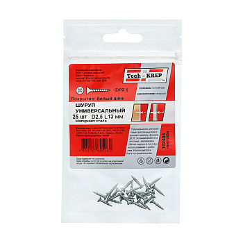 Tech-Krep Саморез ШУц 2,5х13 пот. гол. (25 шт) - пакет 102404