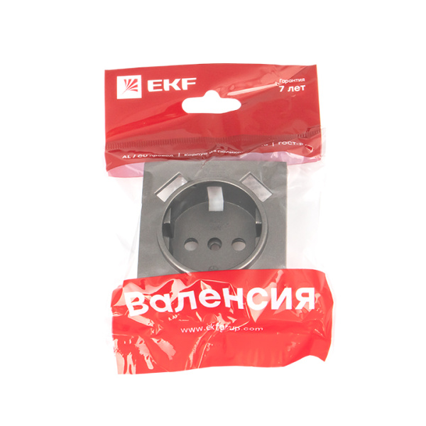 Купить EKF PROxima Валенсия лицевая панель розетки 1-местной с/з 16А графит с защ. штор. с 2 USB 2,1А