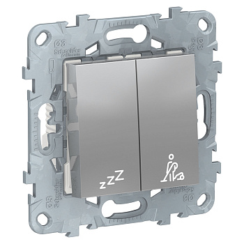 SE Unica New Алюминий Выключатель кнопочный "Не беспокоить-убрать номер" NU521730