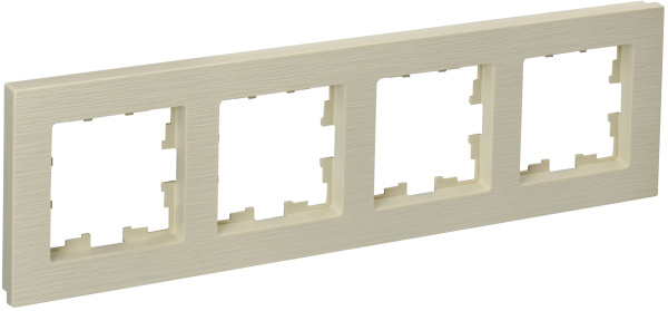 IEK BRITE DECOR Бежевый рифленый Рамка 4-м РУ-4-Бр