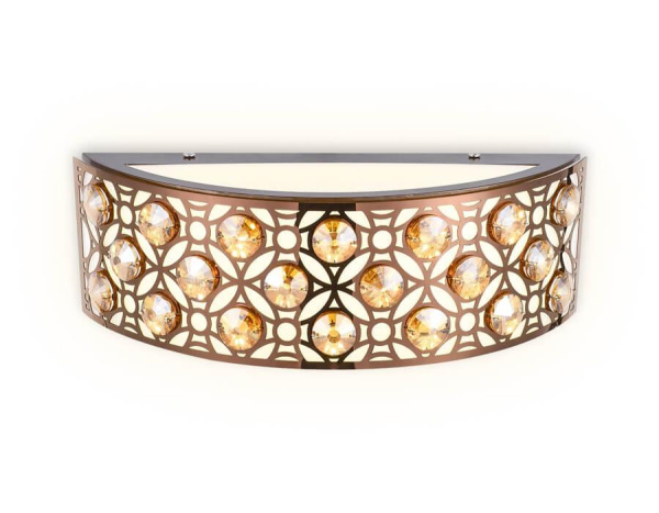 Купить Ambrella Настенный светодиодный светильник с хрусталем FA9412 CF/TI кофе/янтарь 4200K 12W 300*110*100