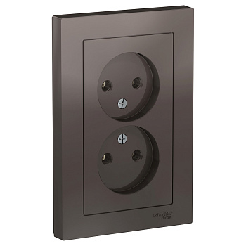 Systeme Electric AtlasDesign Мокко Розетка б/з двойная, 16А, в сборе