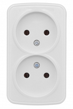 EKF Basic Минск Белый Розетка 2-я, б/з, 10А, ОП