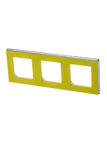 ABB EPJ Levit жёлтый / дымчатый чёрный Рамка 3 поста 2CHH015030A6064