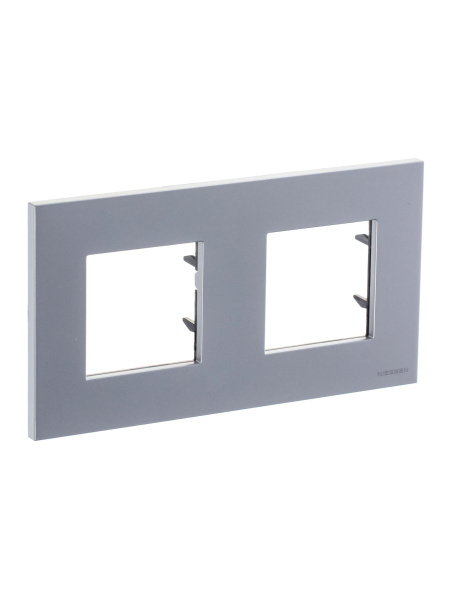 Купить ABB NIE Zenit Серебро Рамка 2-я 2+2 мод 2CLA227200N1301