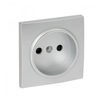 EKF PROxima Валенсия лицевая панель розетки 1-местной б/з 10 А сталь с защ. штор.