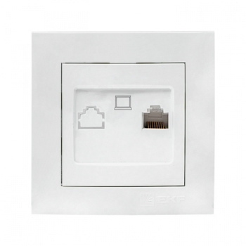 EKF PROxima Валенсия розетка компьютерная RJ-45 1-местная белая