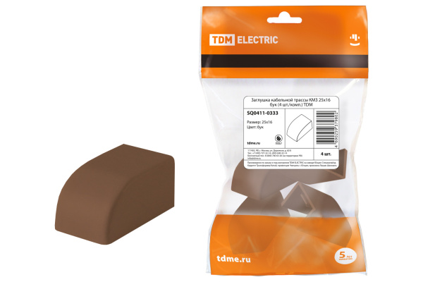 TDM Заглушка кабельной трассы КМЗ 25х16 бук (4 шт./комп.) SQ0411-0333