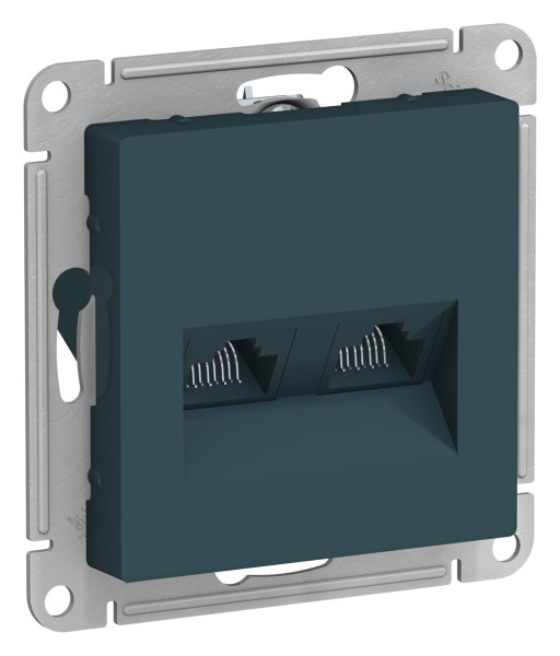 Купить Systeme Electric AtlasDesign Изумруд Розетка двойная компьютерная RJ45+RJ45, кат.5E, механизм