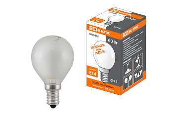 TDM Лампа накаливания "Шар матовый" 60 Вт-230 В-Е14 SQ0332-0007