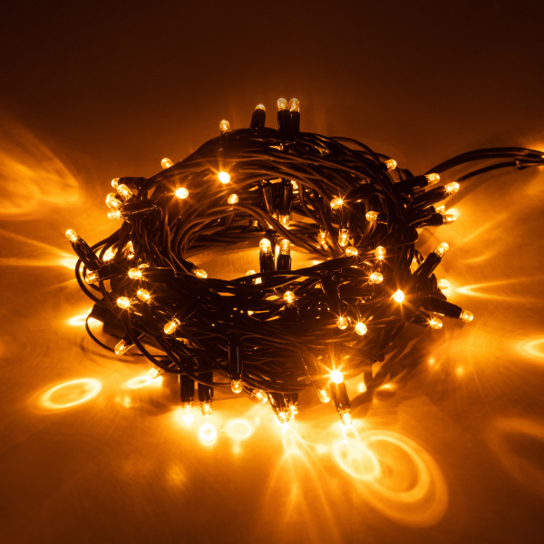 ЭРА Гирлянда ERAPS-NZ2 светодиодная новогодняя нить уличная 10 м желтая 100 LED
